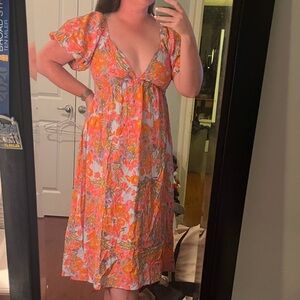 Shop Neighbor by In the Beginning floral puff sleeve dress